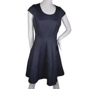 Tommy Hilfiger Indigo Fit and Flare Dress Size 8 Sparkle Denim Look Stretchy